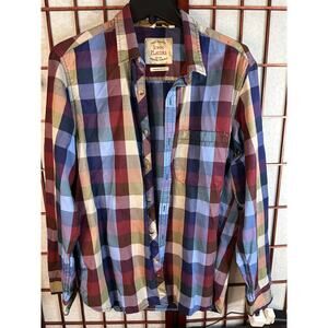 John Players Original long-sleeve, checkered cotton shirt. Size 44 cm US L